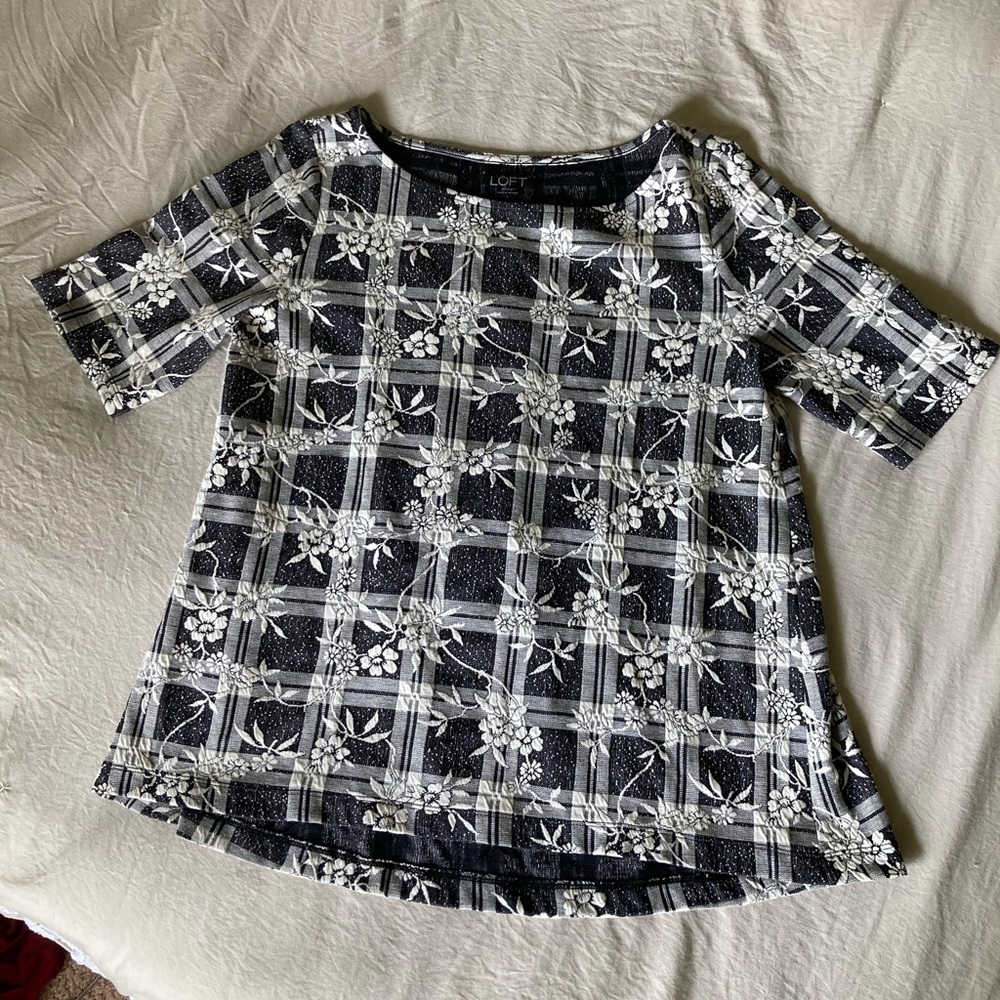 Floral and Plaid Loft Top